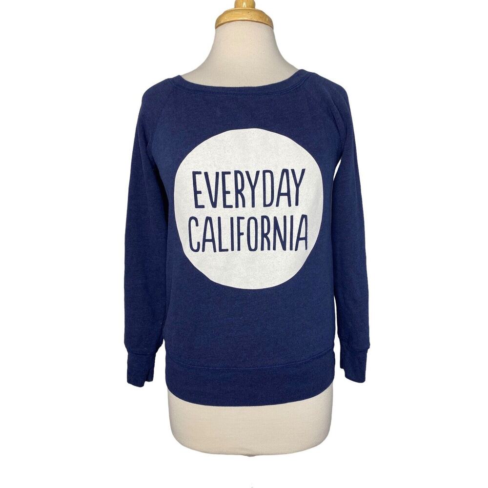 EVERYDAY CALIFORNIA Navy Blue Logo Graphic Sweatshirt Size Medium Long Sleeve
